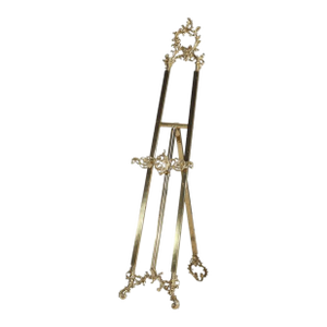 Vintage French Rococo Style Adjustable Brass Art Display Easel 20thC
