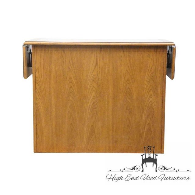 Thomasville Furniture Homecoming Collection Solid Oak Rustic Country Style 56" Drop Leaf Server Buffet W. Granite Top For Sale - Image 17 of 18