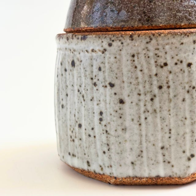 Two Toned Studio Pottery Container For Sale In San Francisco - Image 6 of 10