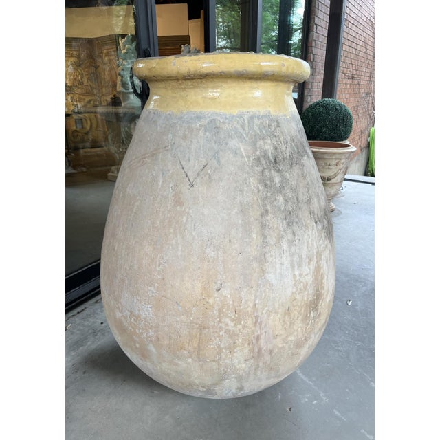 Large Circa 1900 French Antique Teardrop Biot Jar With Yellow Glaze For Sale - Image 15 of 15