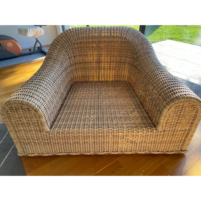 Wood Wicker Jennifer Lounge Chair Attributed to Michael Taylor For Sale - Image 7 of 11