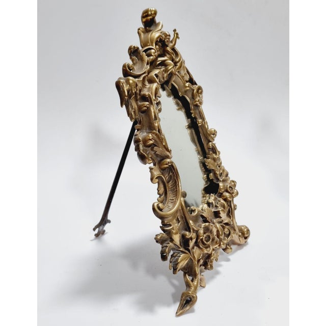 Antique Baroque Brass Table Mirror, 1890s For Sale - Image 16 of 16