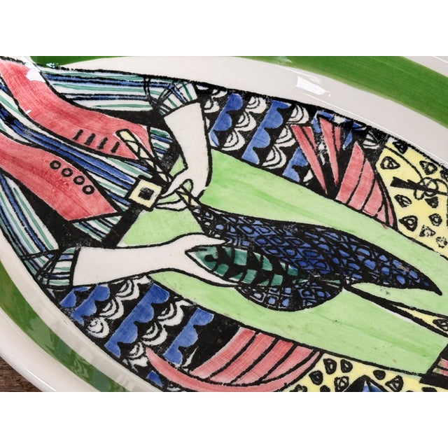 Mid 20th Century 1950s Scandinavian Pottery Figural Fisherman Fish Platter by Anita Nylund For Sale - Image 5 of 6