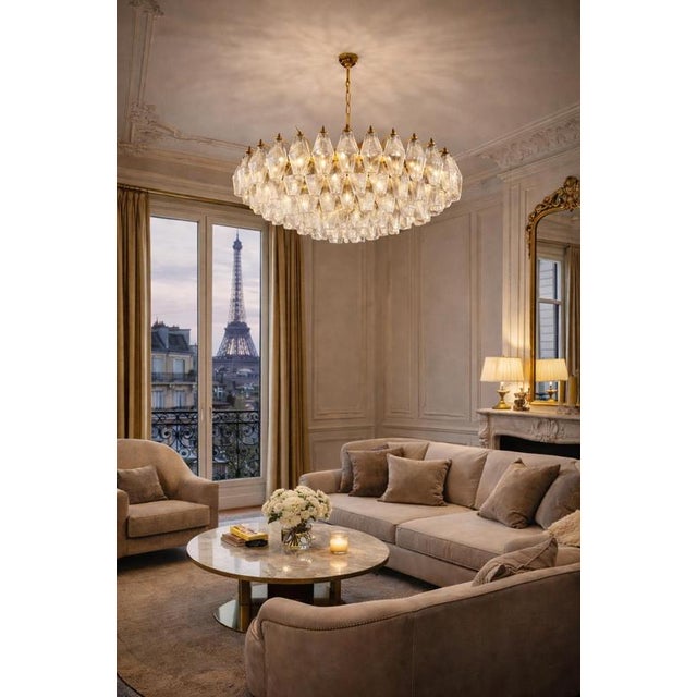 Gold Murano Glass Chandeliers, 1990, Set of 2 For Sale - Image 8 of 15