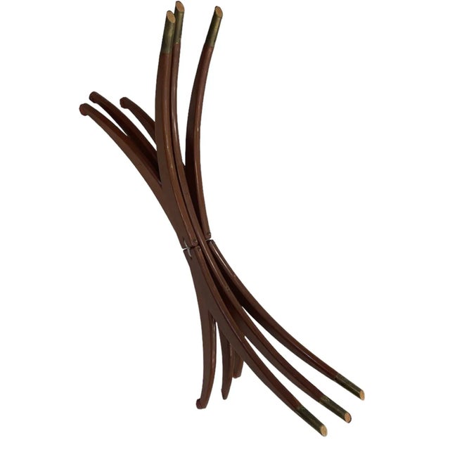 Chinese Brass Spider Leg Tray Table With Glass For Sale - Image 9 of 12