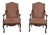 Hancock & Moore Suede Leather French Open Arm Chairs- A Pair For Sale