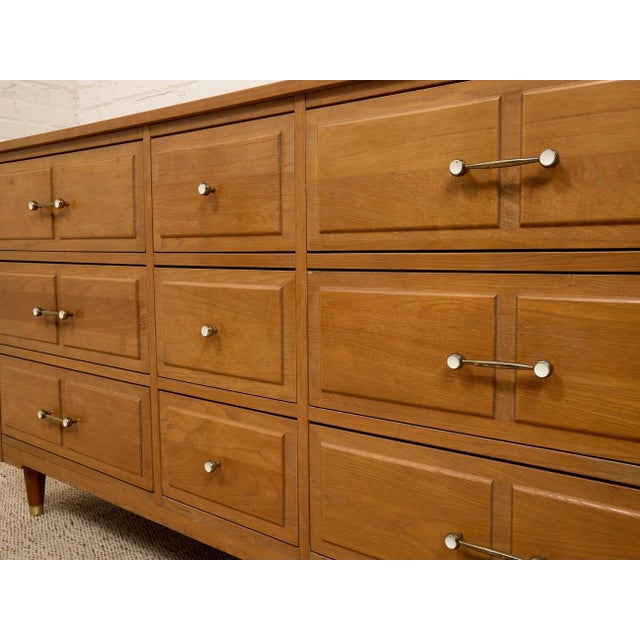 Mid 20th Century Nine Drawer Elmwood Dresser For Sale - Image 9 of 9