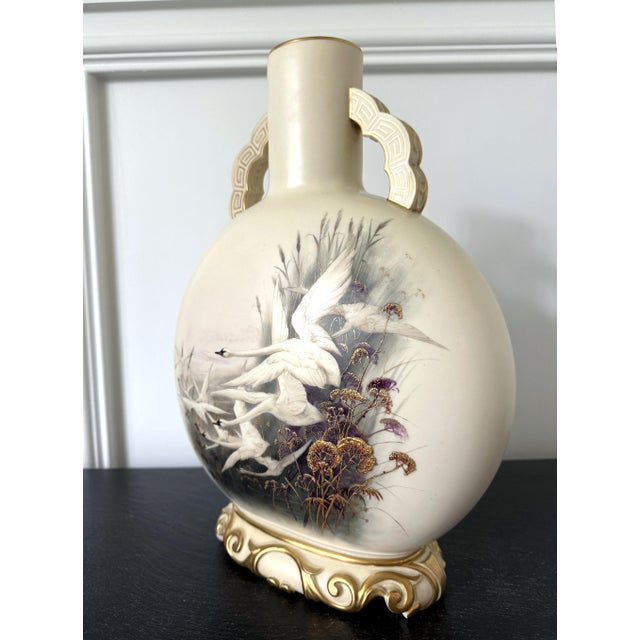 Large Porcelain Moon Vase Charles Henry Clifford Baldwyn for Royal Worcester For Sale - Image 16 of 18