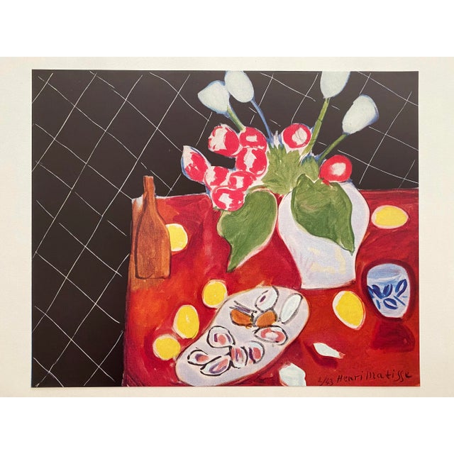 This Henri Matisse rare vintage 1946 limited edition French fine art lithograph print " nature Morte, Tulipes et Huitres "...