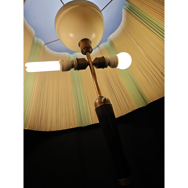 Vintage Floor Lamp in Wood and Brass, 1950s For Sale - Image 6 of 18