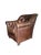 Restoration Hardware Distressed Leather Club Chairs, Pair – Tufted English Library Lounge Chairs With Rolled Arms & Brass Casters For Sale - Image 15 of 18