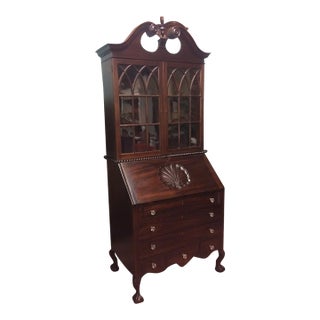 Antique Secretary Desk, Georgian Secretary Desk (Two Piece) For Sale