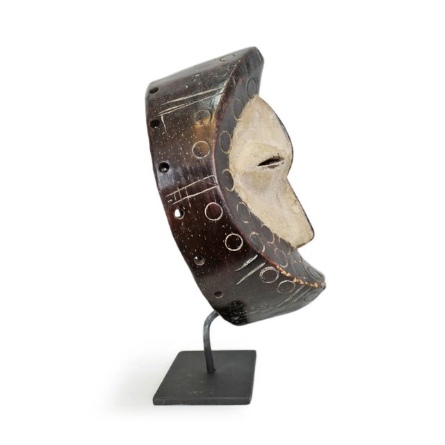 Tribal Vintage African Lega Passport Mask on Stand For Sale - Image 3 of 8
