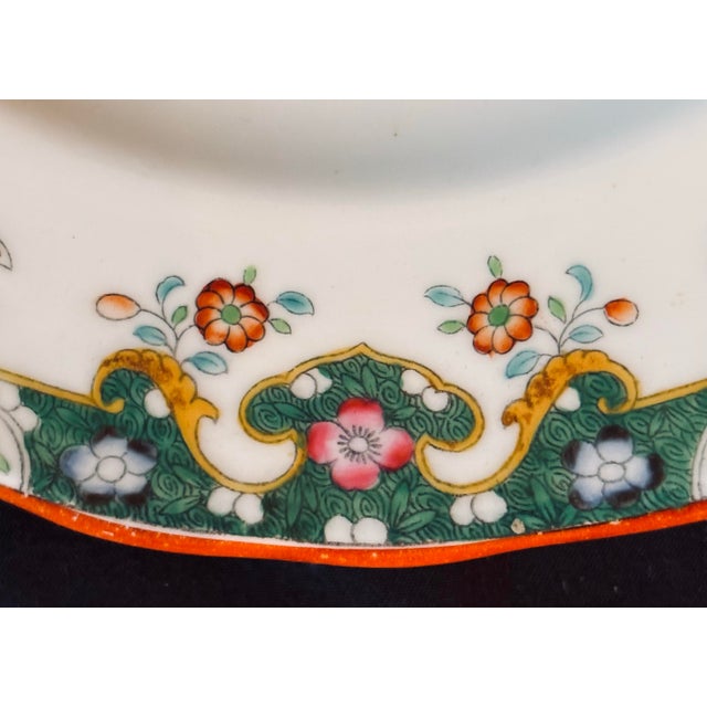 Ceramic Rare Antique Minton Decorative Chinoiserie Plates Made Exclusively for Bordier Geneva, Set of 2 For Sale - Image 7 of 9