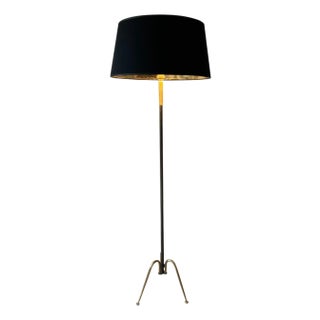 1960s Mid-Century Modern Gun Metal and brass designer floor lamp For Sale