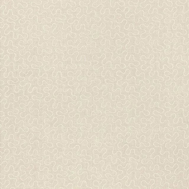 Sample - Schumacher Meander Embroidery Fabric in Linen For Sale