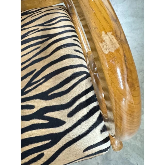 Antique Karl Johan Biedermeier Style Tiger Print Arm Chairs - A Pair For Sale - Image 10 of 12