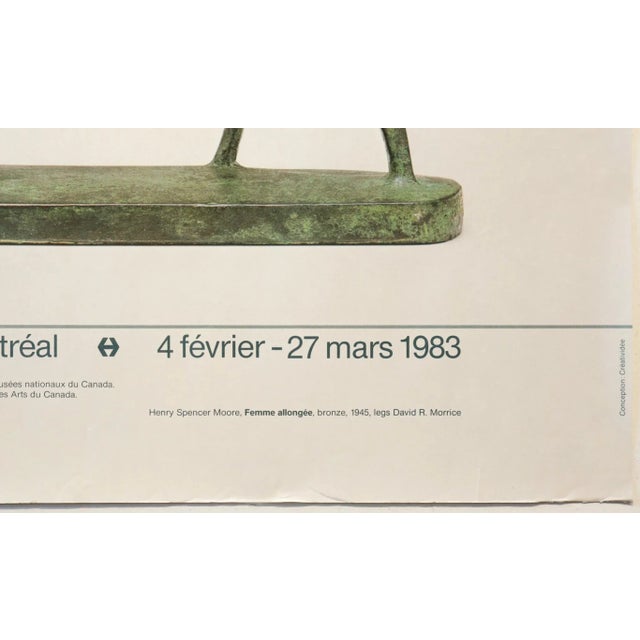 Henry Moore 1983 Montreal Museum of Fine Arts Poster, Eleanore Et David Morrice Collection, Montreal Museum of Fine Arts For Sale - Image 4 of 7