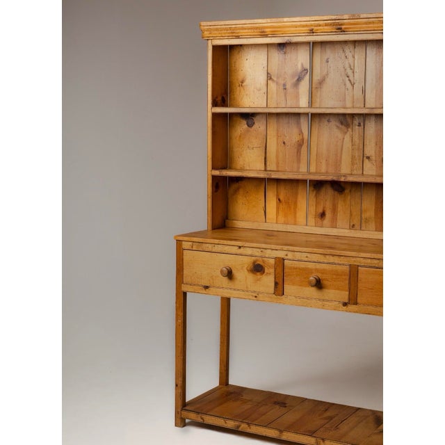 Farmhouse Vintage Pine Hutch For Sale - Image 3 of 4