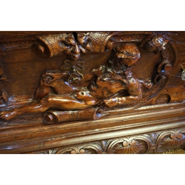 Wood 19th Century Renaissance Revival Atlas Walnut Figural Curio China Cabinet For Sale - Image 7 of 18
