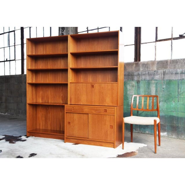 1960s MidCentury Freestanding Teak Wall Unit Room Divider Bookcase