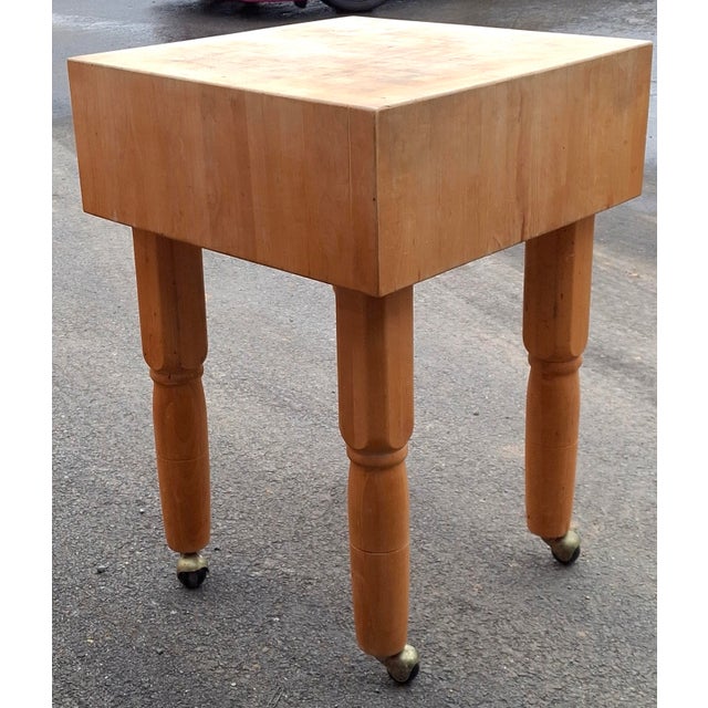 20th Century American Maple Chess-Top Rolling Chopping Block For Sale - Image 10 of 14