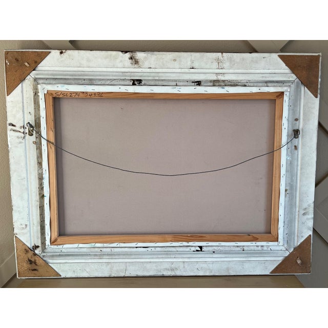 1960s Large Framed Venice Gondola Original Oil Painting on Canvas For Sale - Image 11 of 13