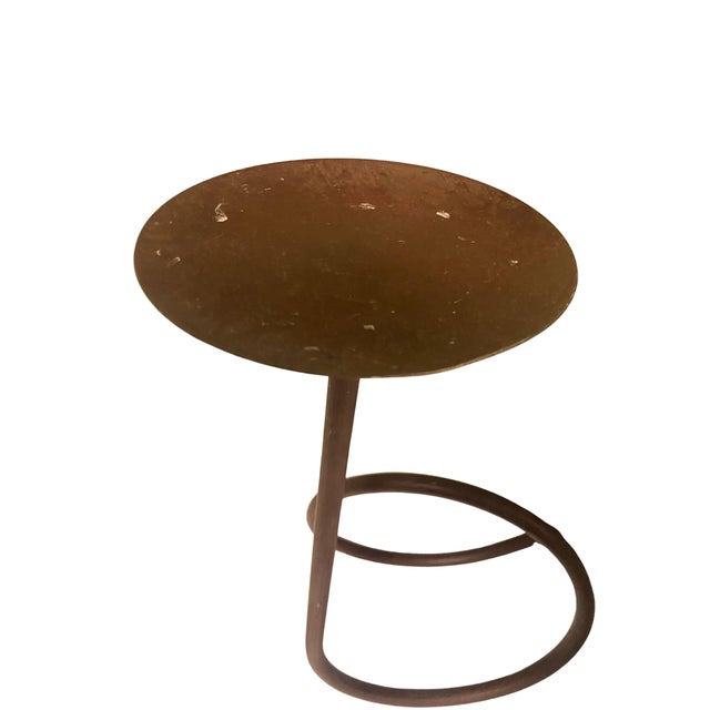 Contemporary Double Loop Brown Metal Candle Holder For Sale - Image 3 of 4