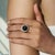 11.55 Carat Black Star & Zircon Halo Statement Ring in 925 Silver Size 7 For Sale - Image 10 of 13