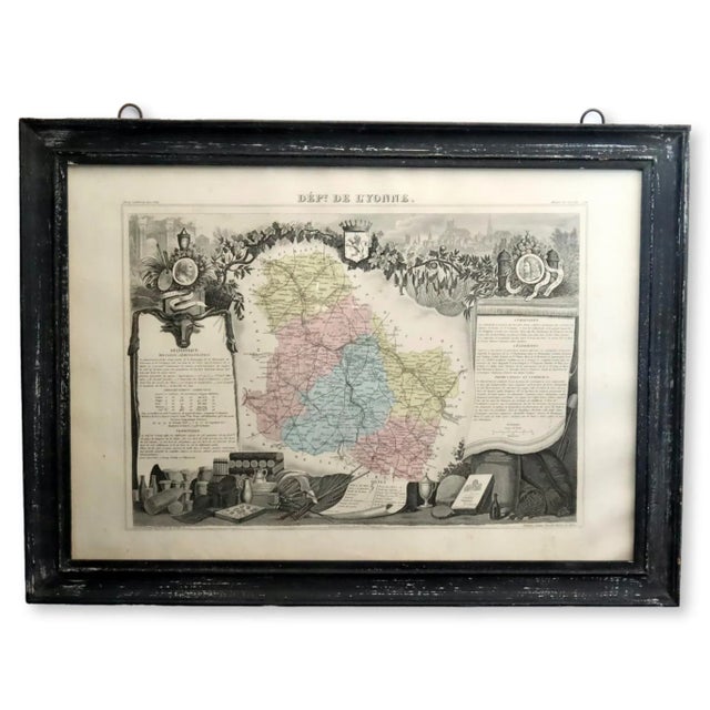 Antique French Map of Bourgogne Region North of Paris For Sale - Image 4 of 4