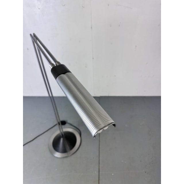 Contemporary Italian Modernist Steel and Aluminum Floor Lamp by F.A. Porsche for Luci, 1980s For Sale - Image 3 of 17