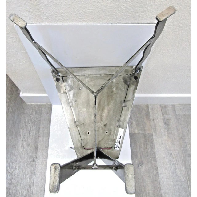 1990s Postmodern Contemporary Welded Steel Artist Signed Accent Chair For Sale - Image 16 of 17