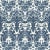 Sample- Schumacher Aurora Damask Fabric in Indigo For Sale