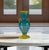 Aqua Art Glass Aqua Yellow Handled Amphora Vase For Sale - Image 8 of 14