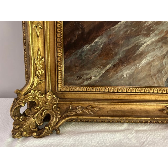 Early 20th Century Antique Original Scottish Highlands Landscape Oil Painting by F. Walters For Sale - Image 5 of 7