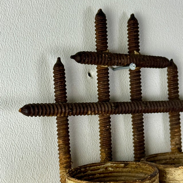 Miniature Vintage Tramp Art Hand Made Objet d'Art of Planters With Trellis For Sale In New York - Image 6 of 7