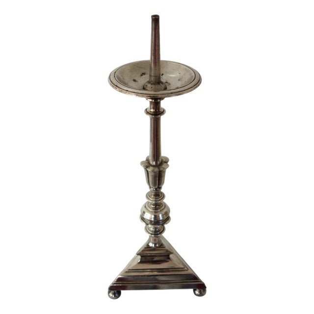 Silver-Plated Bronze Candleholder, France, 19th Century For Sale