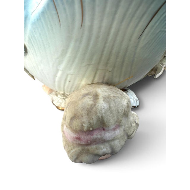 1950's Lenwile Ardalt Porcelain 3 Cherub Floral Planter Vase For Sale - Image 9 of 16