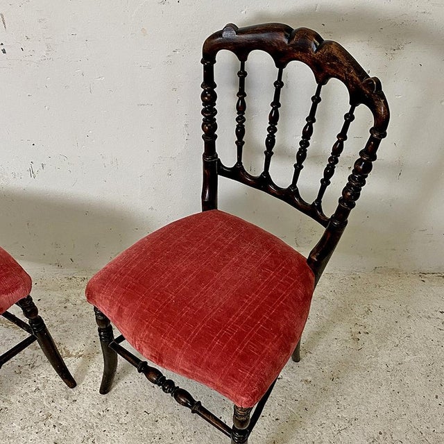 Wood Napoleon III Charivari Chairs, Set of 2 For Sale - Image 7 of 8