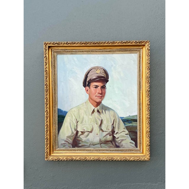 Mid 20th Century Vintage Original Portrait of Man in Uniform For Sale - Image 5 of 12