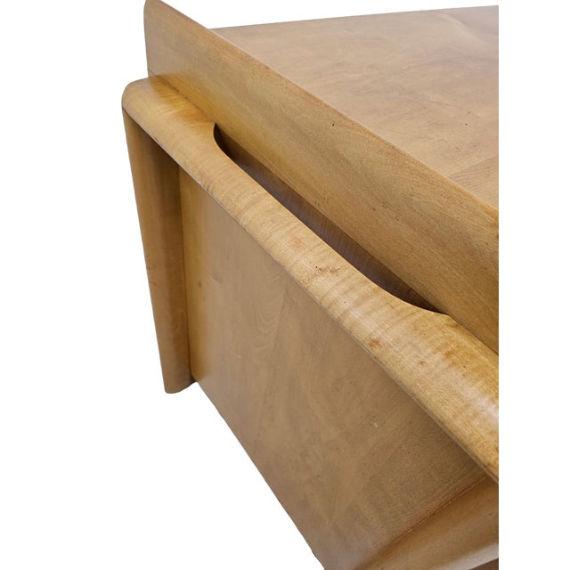 1950s Expandable Bar Cart Attributed to John Keal for Brown Saltman, Maple For Sale - Image 11 of 17