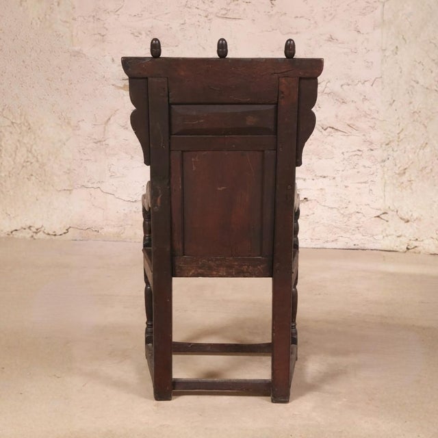 Gothic 17th Century English Oak Gothic Carved Chair For Sale - Image 3 of 7