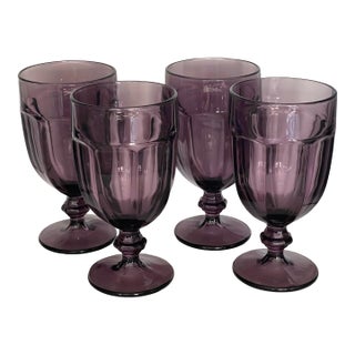 Dusty Purple “Gibraltar” Goblets - Set of Four For Sale