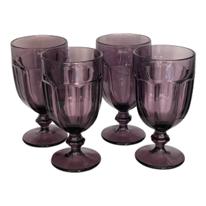 Dusty Purple “Gibraltar” Goblets - Set of Four