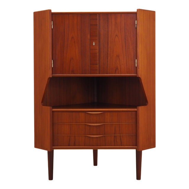Danish Teak Corner Cabinet, 1970s For Sale