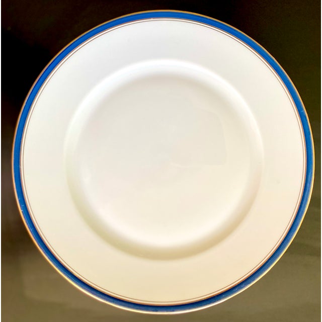 Haviland Limoges Sapphire Blue and Gold Dinner Plates Set of 8