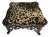 Antique Heavy Gilded Cast Iron Footstool With Cheetah Fabric For Sale