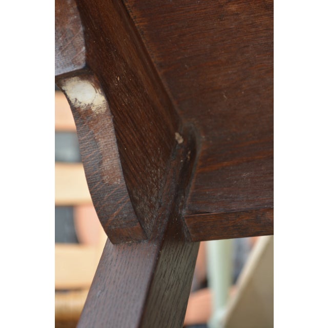 1940s Vintage Carved Pair of j.e. Ware Furniture Wainscot Wood Side / Dining Chairs Medieval / Thrones For Sale - Image 16 of 16