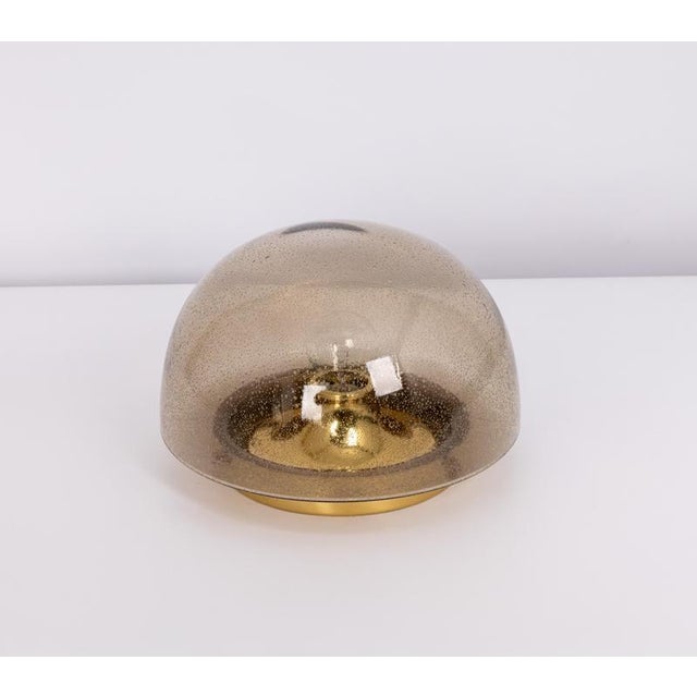 Mid-Century Modern Flush Mount in Smoked Glass from Limburg, Germany, 1970s For Sale - Image 6 of 15