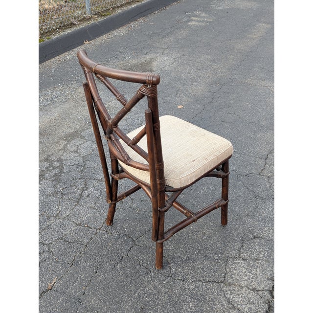 Wood Vintage Fick Reeds Set of 6 Bois Bamboo Chippendale Dining Chairs For Sale - Image 7 of 18